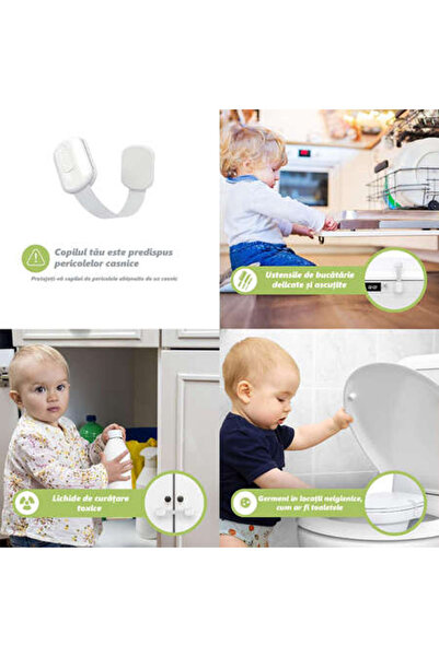 NEX CARE Child Safety Locks - Adjustable 3M Adhesive, Set of 6, White