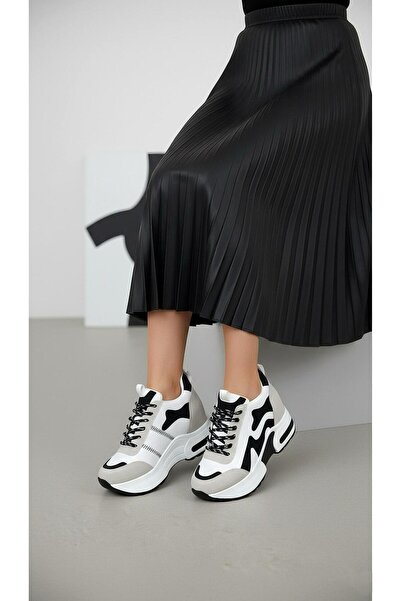 Modanizm Avlina White Hidden Heel Sneakers