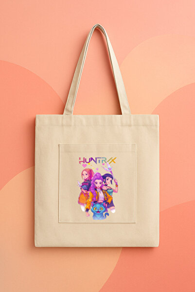 lovver Kpop Demon Hunters Zoey,Rumi,Mira Özel Tasarımlı Baskılı Kanvas Çanta,...