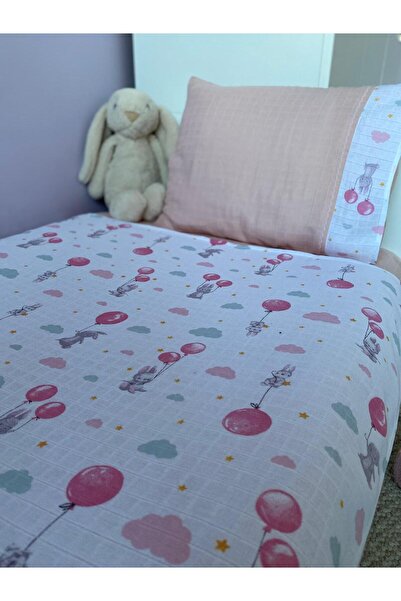 SEAMILA Desenli Çİft Taraflı 4 Kat Müslin %100 Pamuk Bebek Örtü Takımı