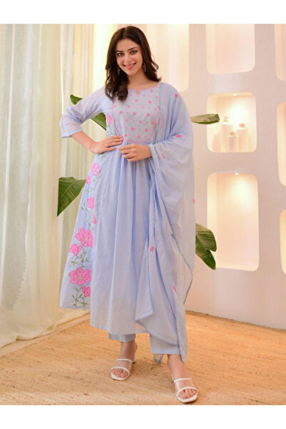 MYSMAR دوباتا حرير بارامبار أزرق فاتح من الأعلى إلى الأسفل - FFT4066 | أزرق فاتح