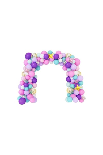 DELPI Balloon arch arrangement set for birthdays, christenings, events, 138 pieces, Multicolor