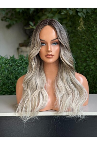 Fenomen Peruk Siyah Gri Dalgalı Perçemsiz Vip Peruk Model