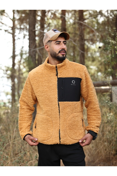 TKT Tile Lamb Welsoft Fleece Jacket Full Zipper 3 Pockets Front Piece Detail Full Size