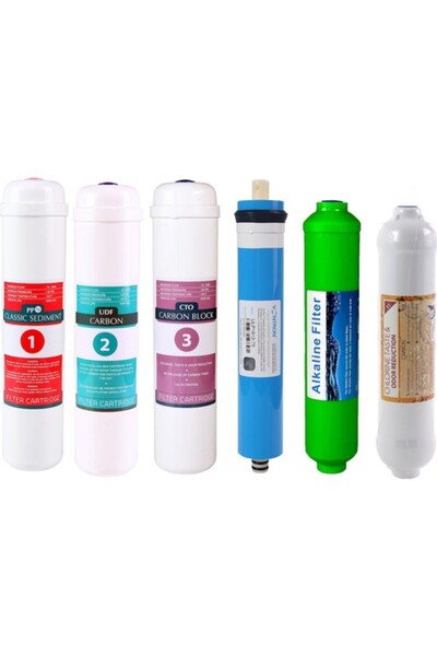 SULOOK E-Water Su Arıtma Cihazı 6'lı Filtre Seti Vontron Membranlı Kapalı Kas...