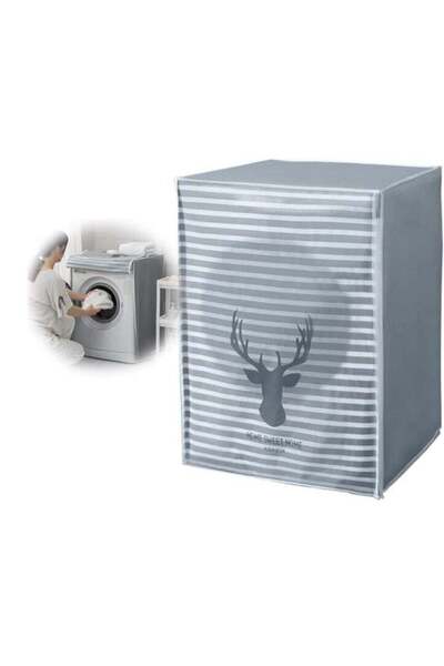 Generic DUNISO Washing machine cover, side opening thick cartoon printed waterproof, dustproof, and sunscre