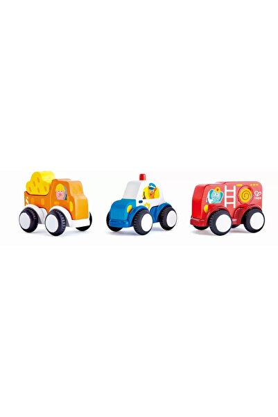 Hape SET OF 3 CARS WITH PULL-BACK MOTOR