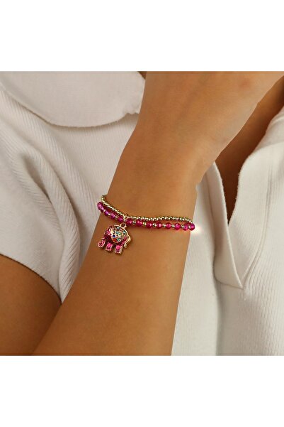 GÜNEBAKAN AKSESUAR سوار من الخرز على شكل فيل