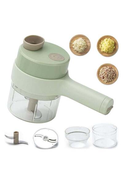 Generic ELTRAZONE 4 In 1 Handheld Electric Vegetable Cutter Set, Portable Mini Wireless Food Processor With