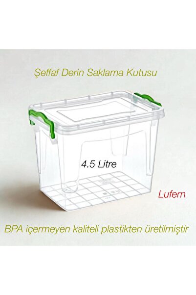 Lufern Pratik Şeffaf Derin Saklama Kutusu 4.5 Litre Gıdalar Temizlik Ürünleri...