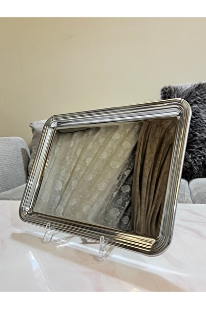 Palaces Serving trays, 2 sizes, silver chrome