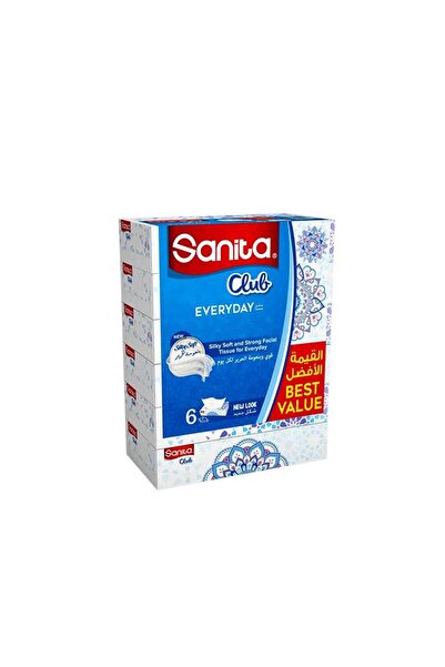 Sanita Club Facial Tissues 6 Pack x 76 Tissues
