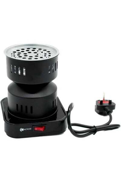 Generic موقد فحم كهربائي من كوفار، مشعل فحم للشواء والشيشة، لون أسود