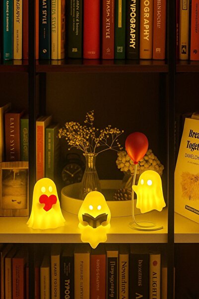 NOVATECH İNOVASYON Hayalet Figür Seti Kalpli, Kitap Okuyan ve Balonlu Modeller Ev Dekorasyonu Hediye Alternatifi