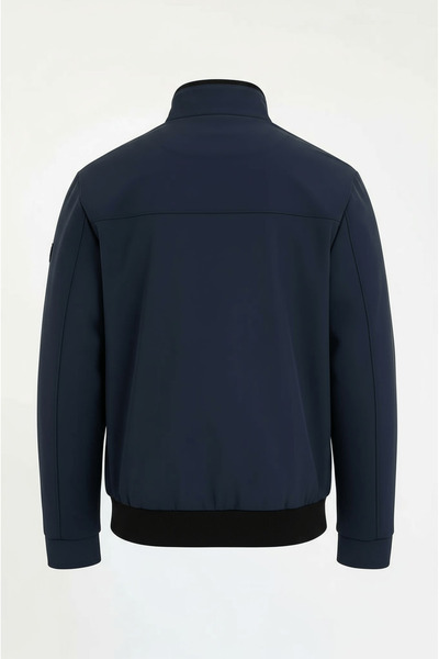 CIVILTIPOLO Men's Regular Fit Ribbed Inner Pocket Zippered Water Repellent Basic Casual Jacket Style Coat