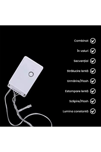 OEM Ghirlandă luminoasă de Crăciun 100 LED-uri, 6 m interior-exterior - alb rece