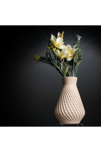 Homentum Olivo | Vază decorativă modernă cu textură ondulată și finisaj mat