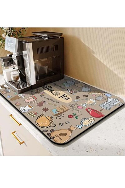 Generic Arabest Coffee Bar Mat Accessories for Countertop Super Absorbent Anti-Slip Silicone Dish Drying Ma