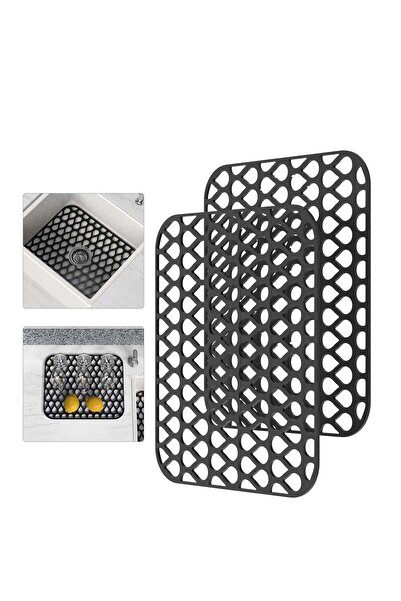 Generic Excefore Silicone Sink Mat, 2 PCS Sink Protectors for Kitchen Sink, Kitchen Sink Mat, Grid Non-Slip