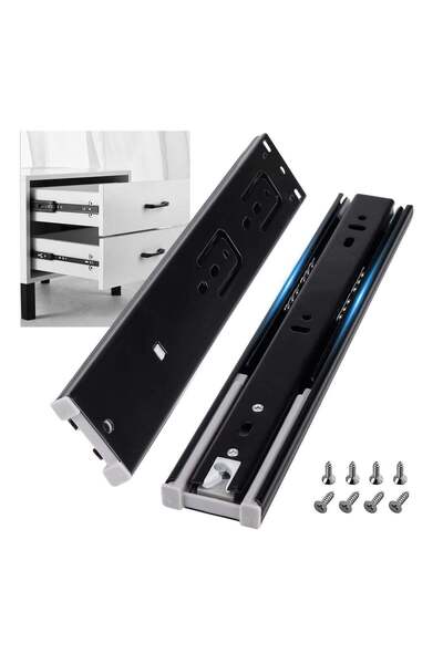 Generic SOLARAE Full Extension Drawer Runners , 250 mm Kitchen Cabinet Slides Replacement Rails Guide Glide