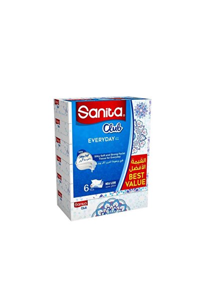 Sanita Club Facial Tissues 6 pack × 76 tissues