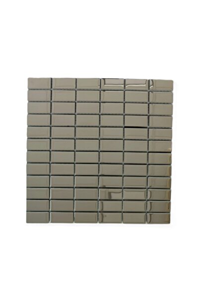 MozaiKristaL 23X48Mm for Hobbies and Artistic Works. Silver Chrome, 30X30Cm. Crystal Mosaic with Mesh.