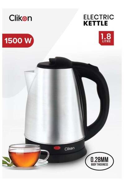 Generic Clikon Stainless Steel Electric Cordless Kettle With 360° Swivel Base Power Cord Storage Auto Cut-
