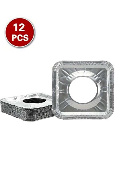 Generic 12 Pcs Gas Stove Burner Cover, Disposable Aluminum Stove Burner Lining, 8.5 "square Heat-resistant