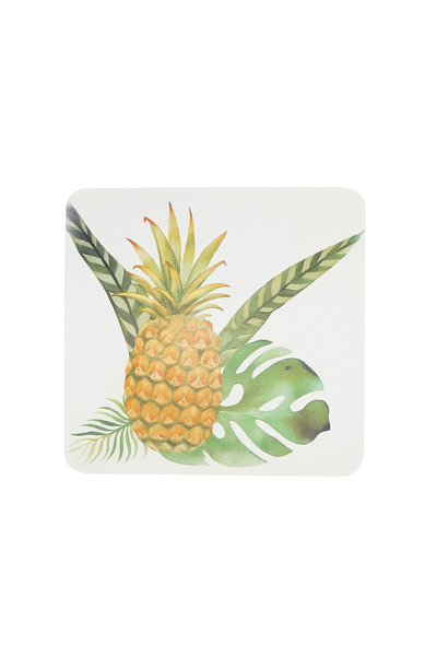 OEM Set of 6 Wooden Coasters – Tropical Pineapple Design
