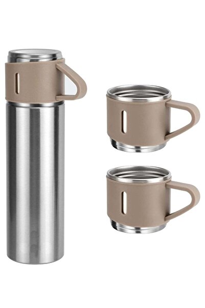 Generic Vacuum Insulated Flask 500ml/17.6oz Stainless Steel Thermo Bottle with Cup for Coffee Water Hot and