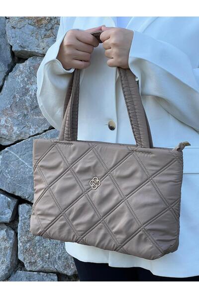 zetus Laura Model Beige Women's Hand and Shoulder Bag