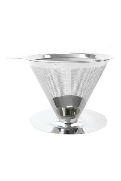 Generic Stainless Steel Coffee Filter With Cup Stand Silver 13x7x10cm