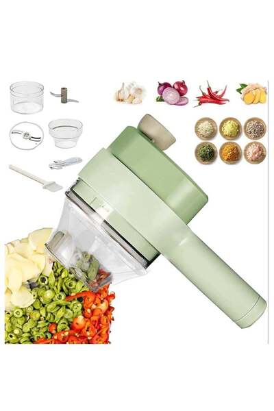 Generic مجموعة قطاعة الخضار الكهربائية من إلترازون، مفرمة الخضار جاتلينج، محضرة طعام لاسلكية صغيرة، ثوم