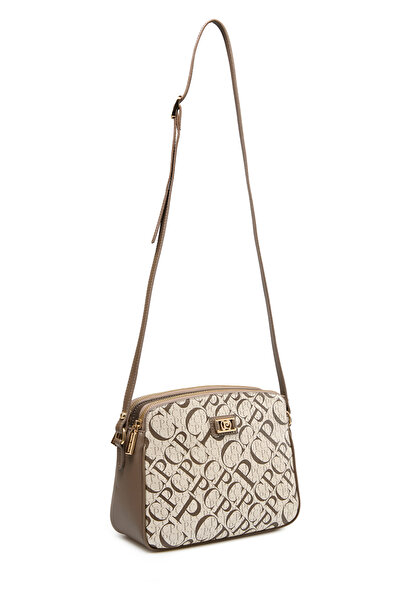 Pierre Cardin Geantă de mână pentru femei cu monogramă aurie, cu curea reglabilă și închidere cu fermoar - Geantă de umăr 05PO25Y2518