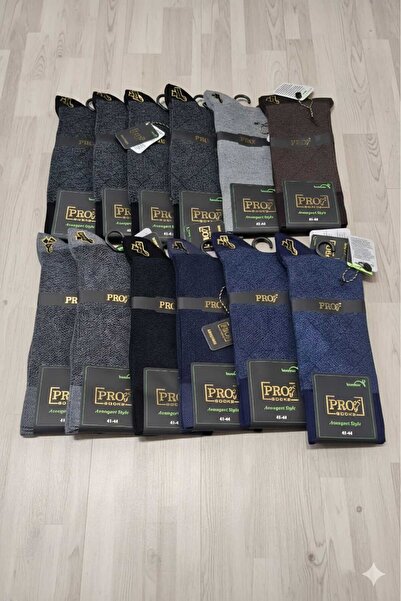 PRO ERKEK BAMBOO ÇORAP ; 41-44; ASORTİ 12'Lİ KUTU