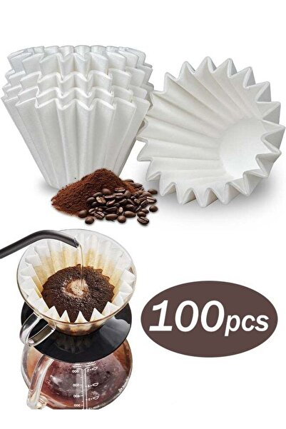 Generic 100pcs Coffee Paper Filter Bowl Shape 4.5x5.5cm Drip Coffee Filter Mini Size Disposable White Unble