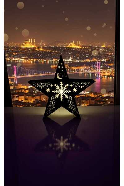 ASYDESIGN Tealight Mumluk Yıldız Dekorlu Pilli Ledli