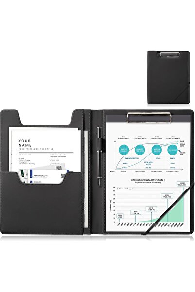 PROCASE Leather Clipboard Folder Padfolio, Letter Size - Black