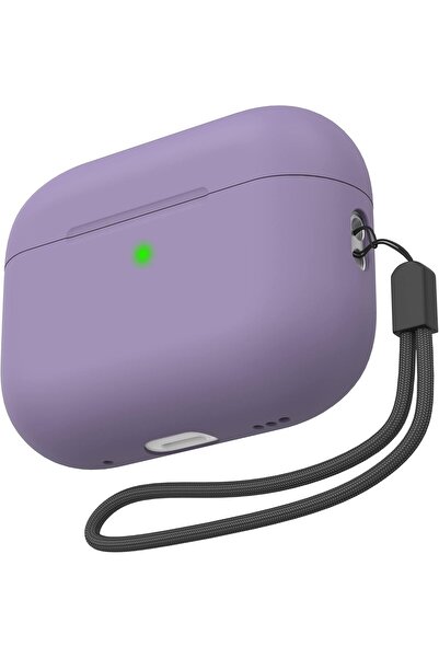 AZONEE غطاء حماية AirPods Pro 2 2022 - سيليكون فاخر مع حبل (أرجواني داكن)