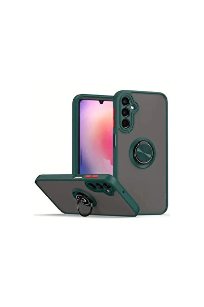 Twin Store غطاء سيليكون لهاتف جالاكسي S23 Fe مع حلقة مونتريال - أخضر