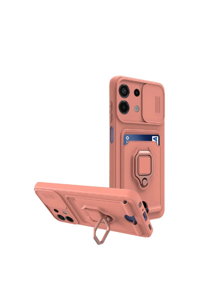 Twin Store حافظة Redmi Note 13 4G من السيليكون مع حامل لبطاقة الزيوم والخاتم ...