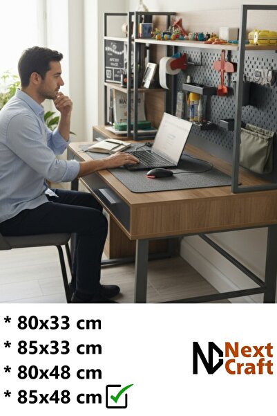 Next Craft Mouse Pad Desk Protector Felt Gamer Mat 3mm Anthracite Color 85X48 cm