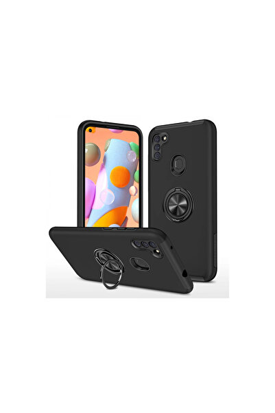 Twin Store غطاء غالاكسي A11 النخبة مع حلقة - أسود