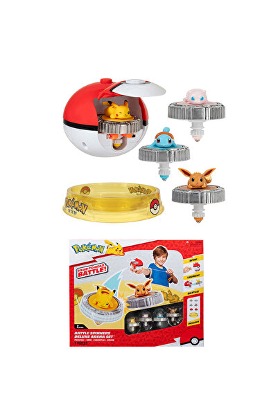 Cici Oyuncak Pokemon Battle Spinner Deluxe Arena Set 4'lü Figürlü XL Set Orij...