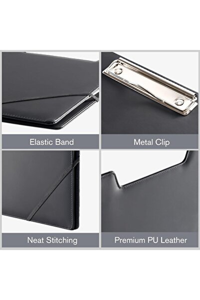 PROCASE Leather Clipboard Folder Padfolio, Letter Size - Black