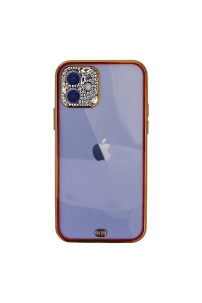 Twin Store حافظة آي فون 12 ليفا ستون سيليكون - أحمر