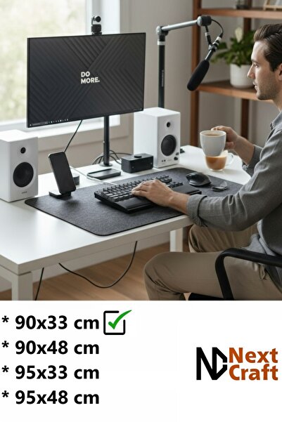 Next Craft Mouse Pad Desk Protector Large Felt Gaming Mat 3mm Anthracite Color 90X33 cm