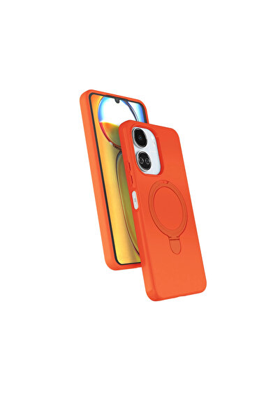 Twin Store غطاء حماية ريدمي 13C ريجال مع حامل ماجسيف - برتقالي