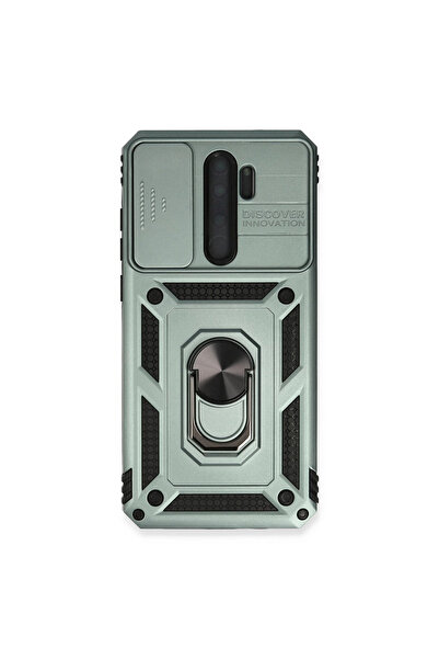 Twin Store حافظة ريدمي نوت 8 من السيليكون مع حلقة عدسة بارس - أخضر