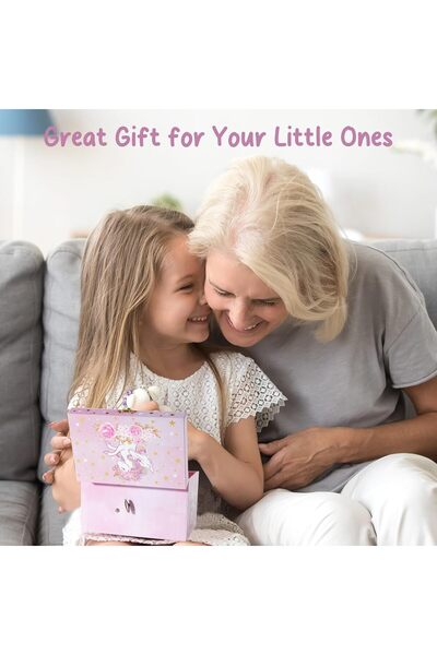 PROCASE Children's Jewelry Box, Kids Jewelry Organizer with Unicorn - Sunshine